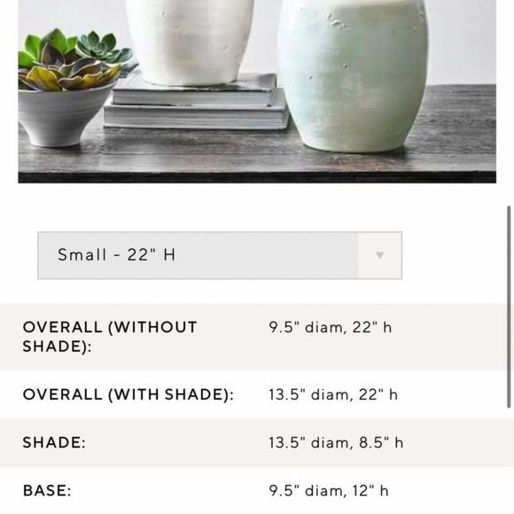 Pottery Barn Courtney table lamp. Size small, color ivory. - Picture 3 of 4